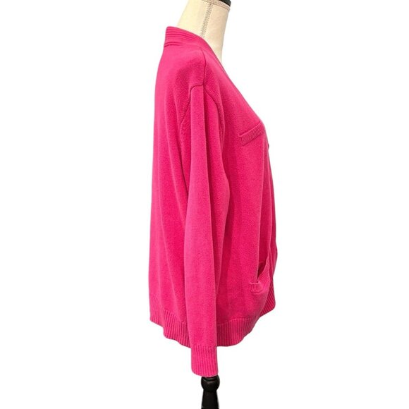 Pendleton Sweater Womens 3X Pink Button Down Cardigan Ribbed Trim‎ Preppy Modest - Picture 4 of 9